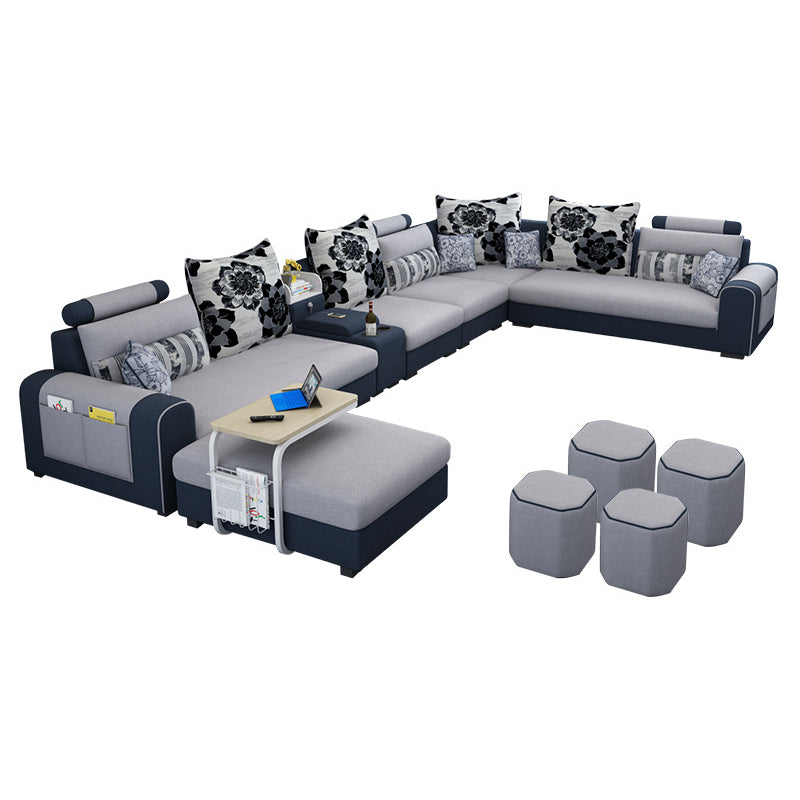 Contemporary 6-seater Modular Sectional with Storage for Living Room
