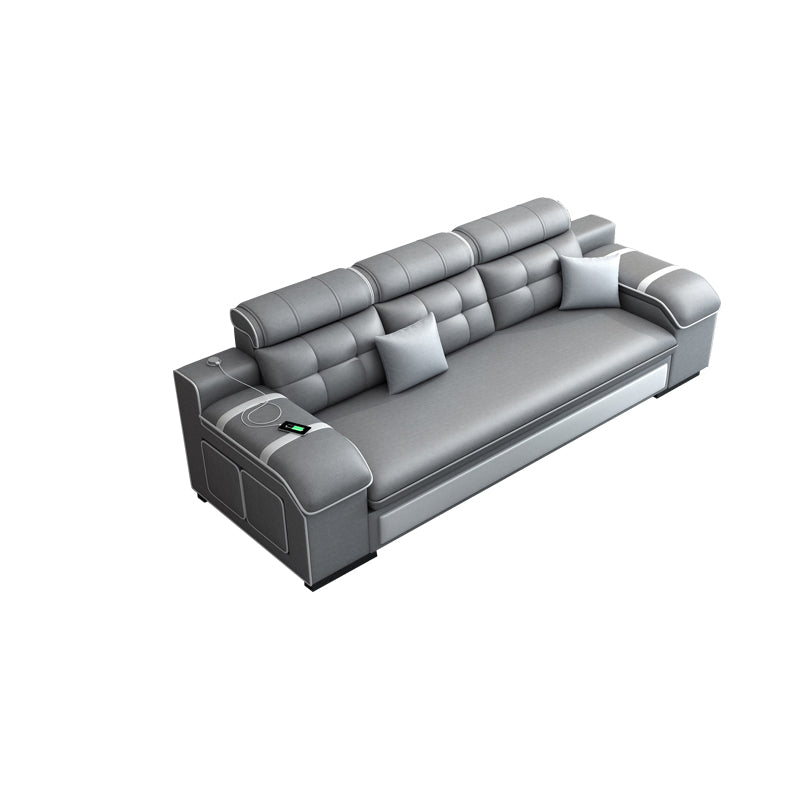 Contemporary Grey Sofa/sectional with Storage and USB for Living Room
