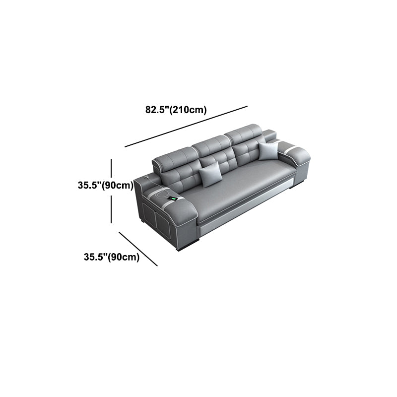 Contemporary Grey Sofa/sectional with Storage and USB for Living Room