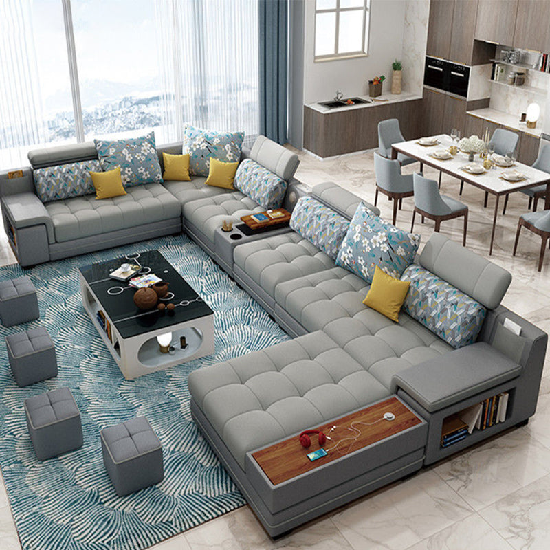 6-Seater Modular Sectional for Living Room 98.43" Wide 161.41" Long