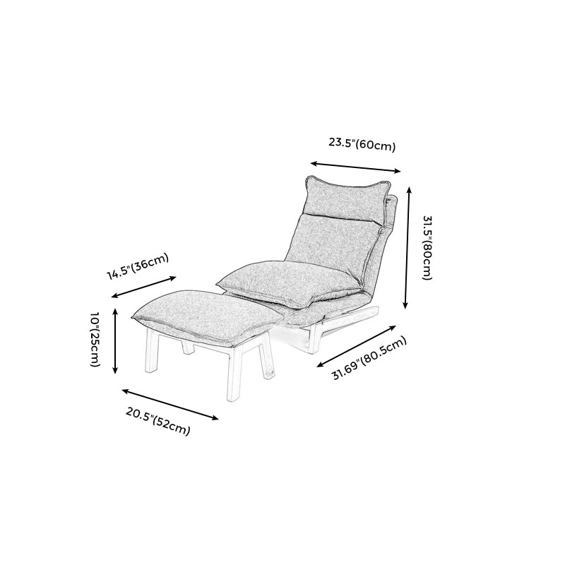 Linen Chair 23.6" L x 31.6" W x 31.4" HConvertible Chair for Living Room