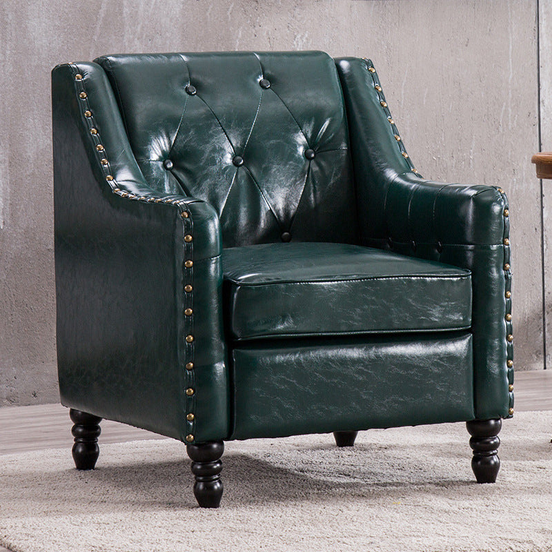 Arm Chair 27.55" L x 27.55" W x 33.46" H Sloped Arms Accent Armchair with Nailhead Trim
