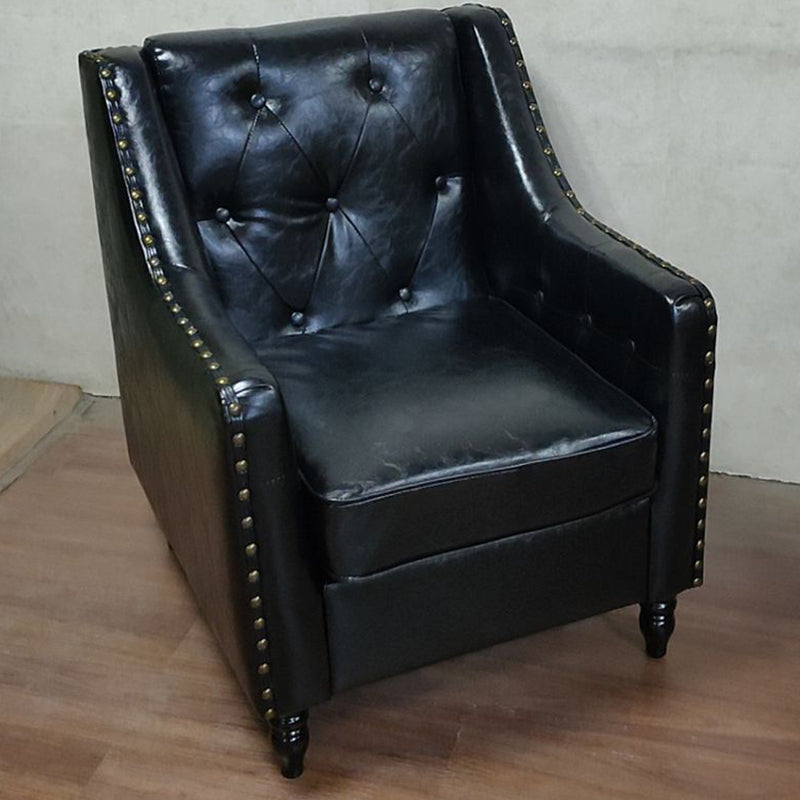 Arm Chair 27.55" L x 27.55" W x 33.46" H Sloped Arms Accent Armchair with Nailhead Trim