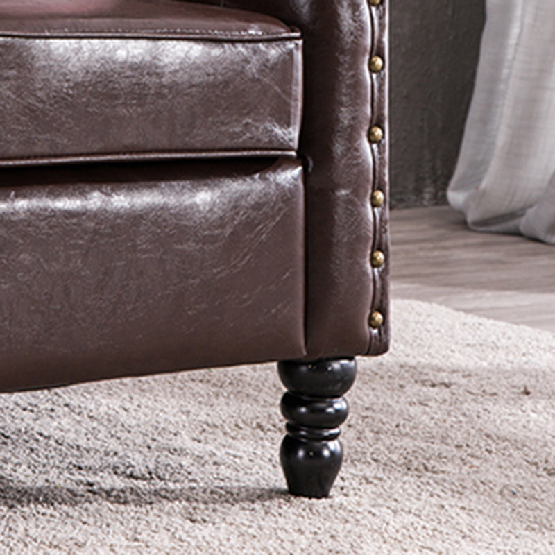 Arm Chair 27.55" L x 27.55" W x 33.46" H Sloped Arms Accent Armchair with Nailhead Trim