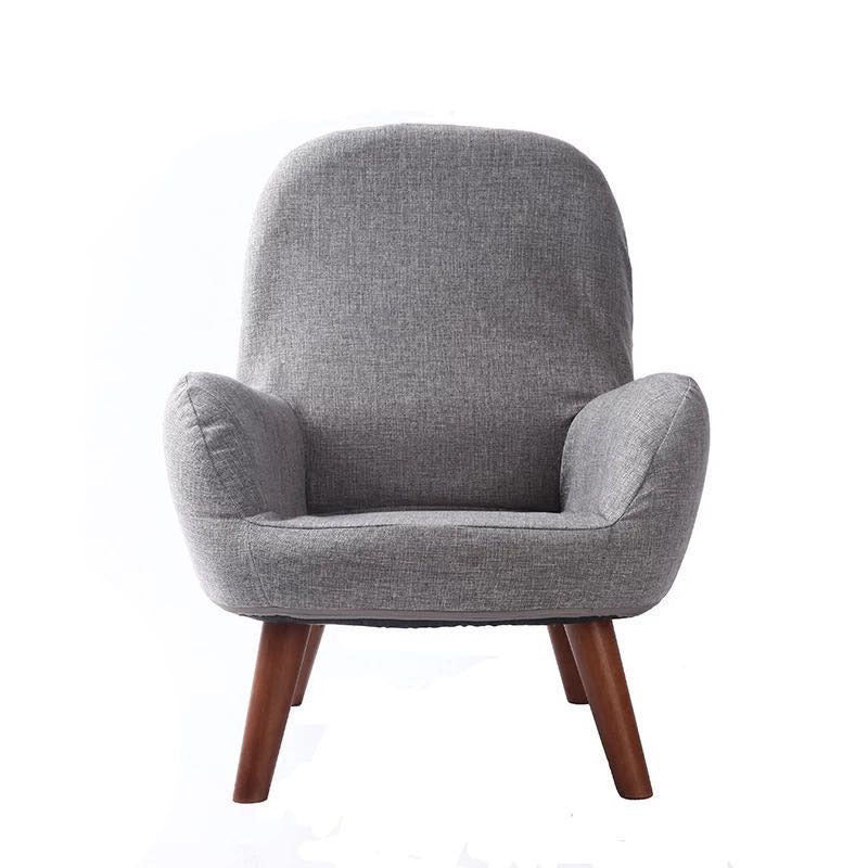 Linen Chair 23.62" L x 21.65" W Armchair Solid Wood Frame Chair