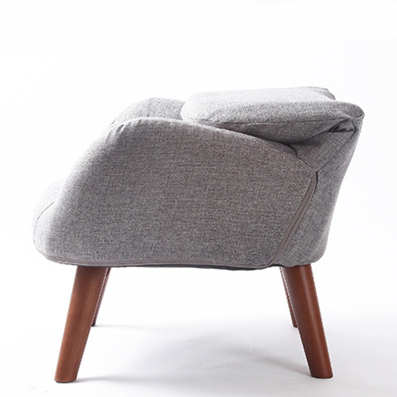 Linen Chair 23.62" L x 21.65" W Armchair Solid Wood Frame Chair