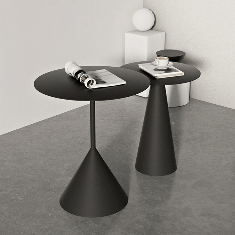 Mid-Century Modern Pedestal Coffee Table Metal Round Cocktail Table