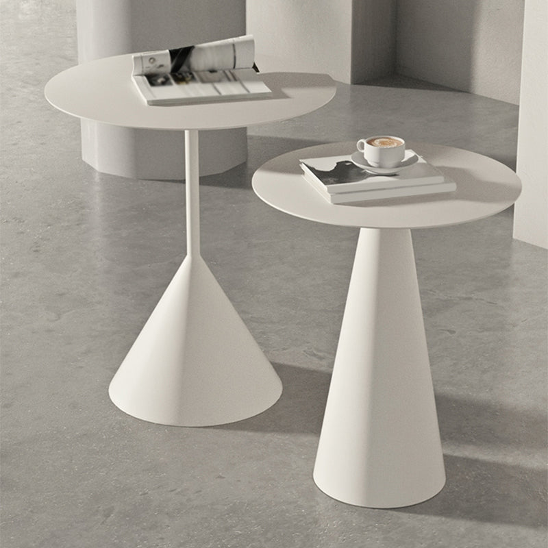 Mid-Century Modern Pedestal Coffee Table Metal Round Cocktail Table