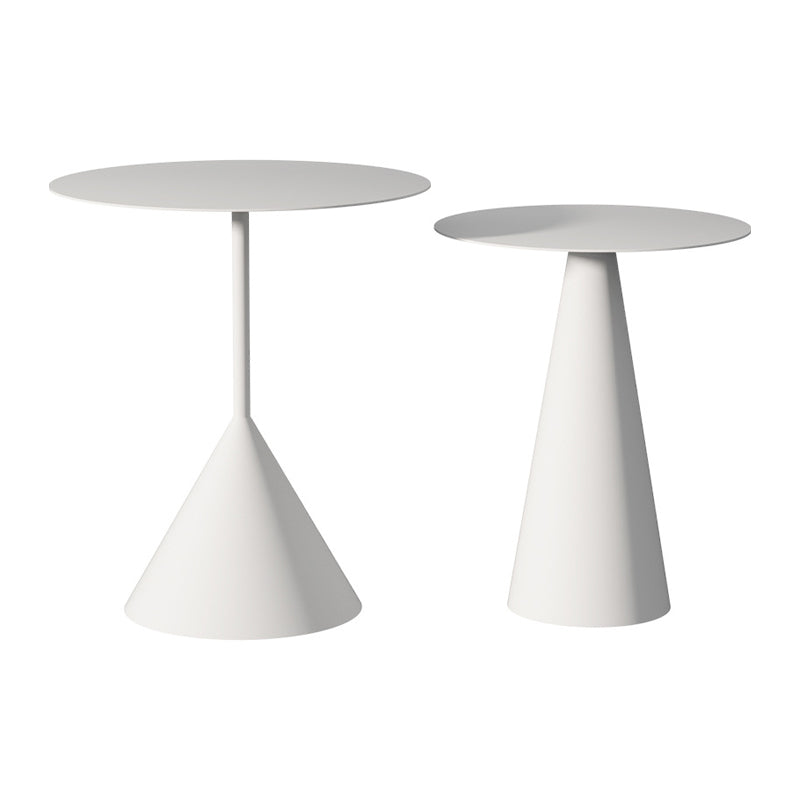 Mid-Century Modern Pedestal Coffee Table Metal Round Cocktail Table