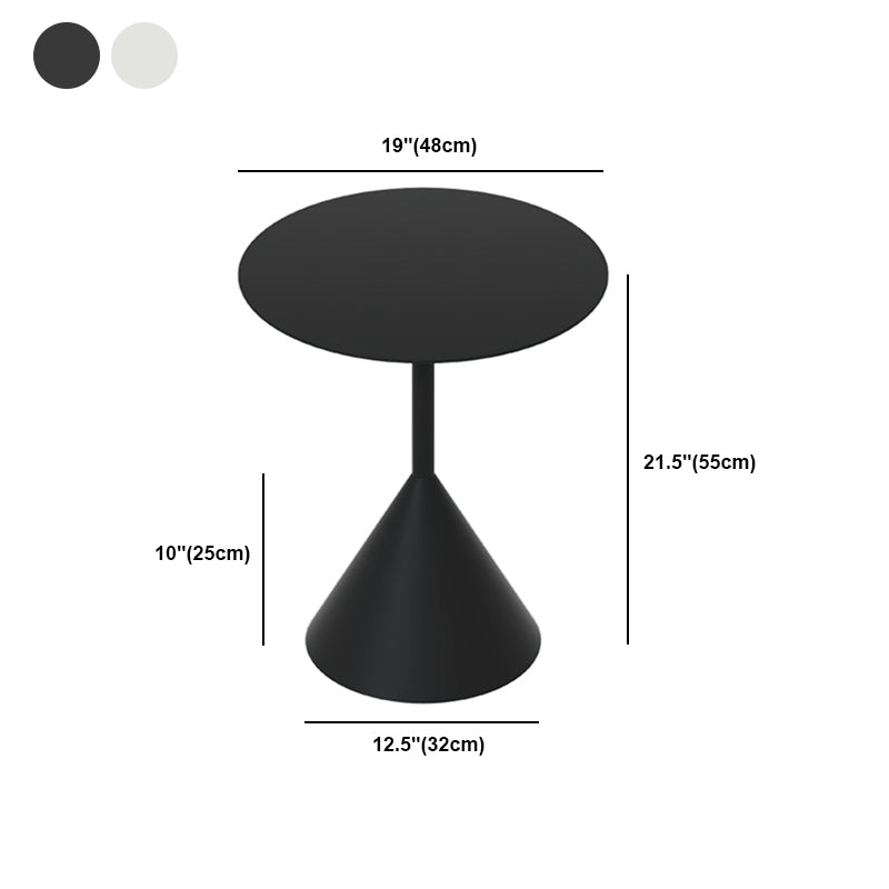 Mid-Century Modern Pedestal Coffee Table Metal Round Cocktail Table