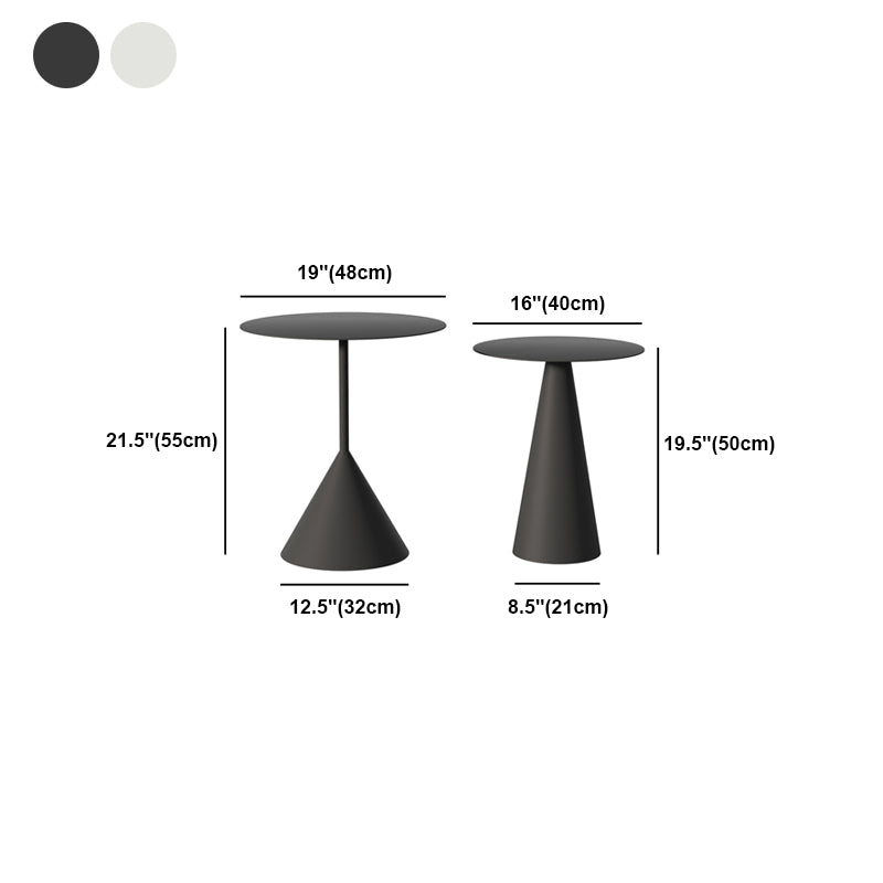 Mid-Century Modern Pedestal Coffee Table Metal Round Cocktail Table