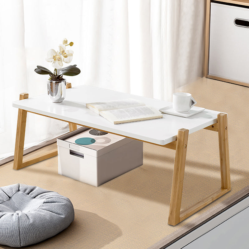 12.5"/17.7"Tall Sled Base Rectangular Wooden Top Coffee Table