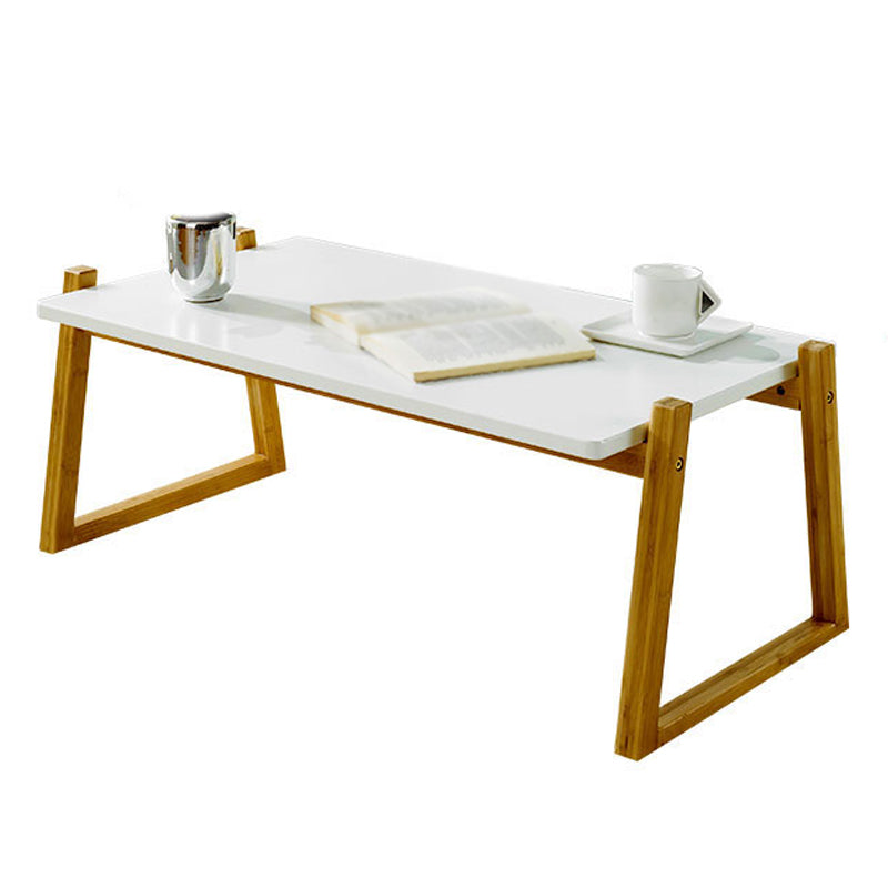 12.5"/17.7"Tall Sled Base Rectangular Wooden Top Coffee Table