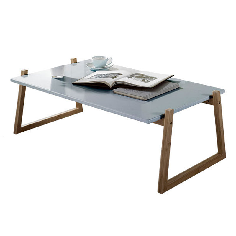 12.5"/17.7"Tall Sled Base Rectangular Wooden Top Coffee Table