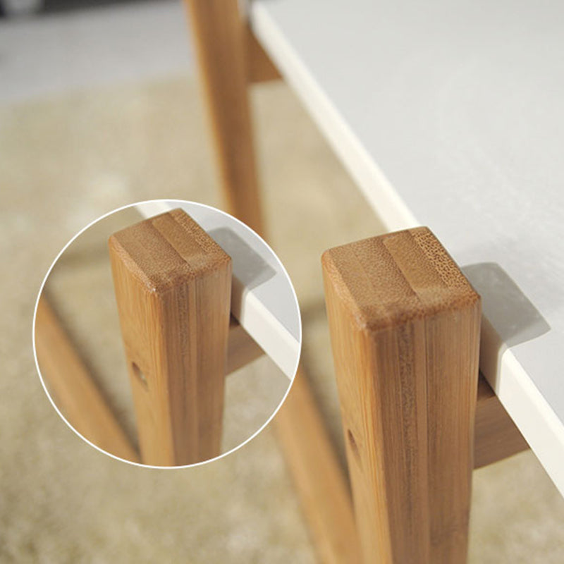 12.5"/17.7"Tall Sled Base Rectangular Wooden Top Coffee Table