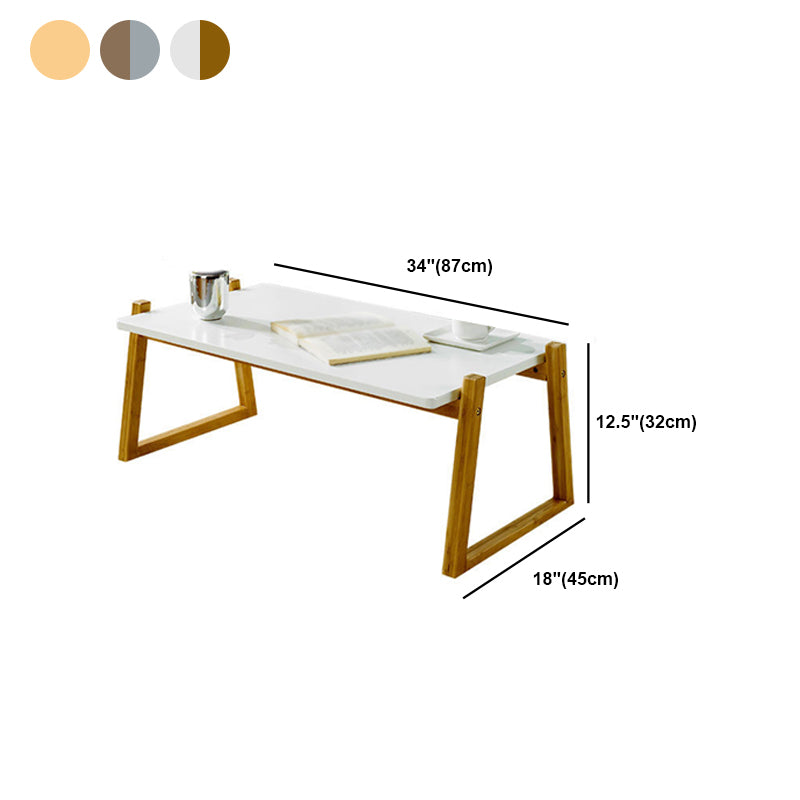 12.5"/17.7"Tall Sled Base Rectangular Wooden Top Coffee Table