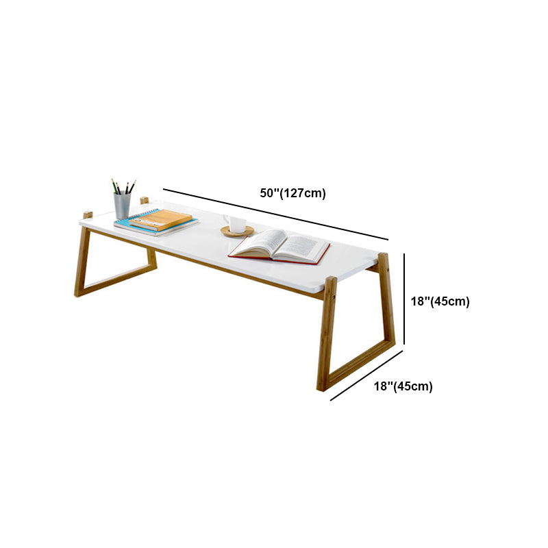 12.5"/17.7"Tall Sled Base Rectangular Wooden Top Coffee Table