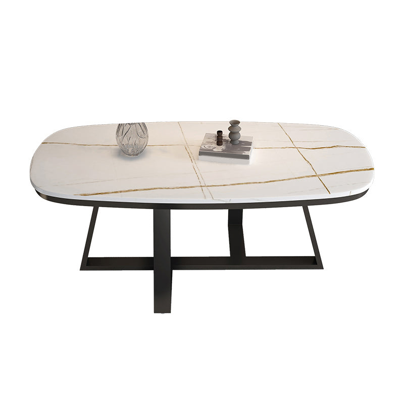 Glam Cross Legs Coffee Table Slate Rectangular Cocktail Table