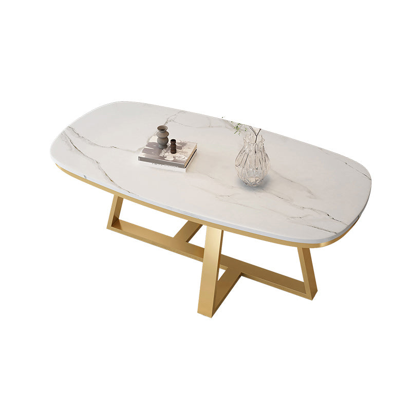 Glam Cross Legs Coffee Table Slate Rectangular Cocktail Table