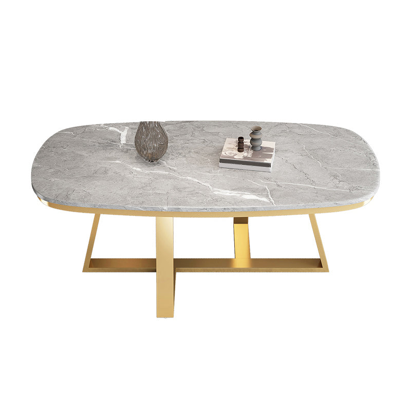 Glam Cross Legs Coffee Table Slate Rectangular Cocktail Table