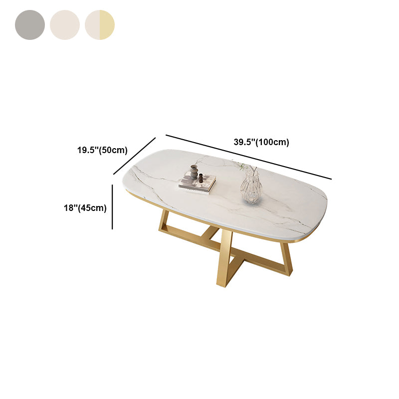 Glam Cross Legs Coffee Table Slate Rectangular Cocktail Table