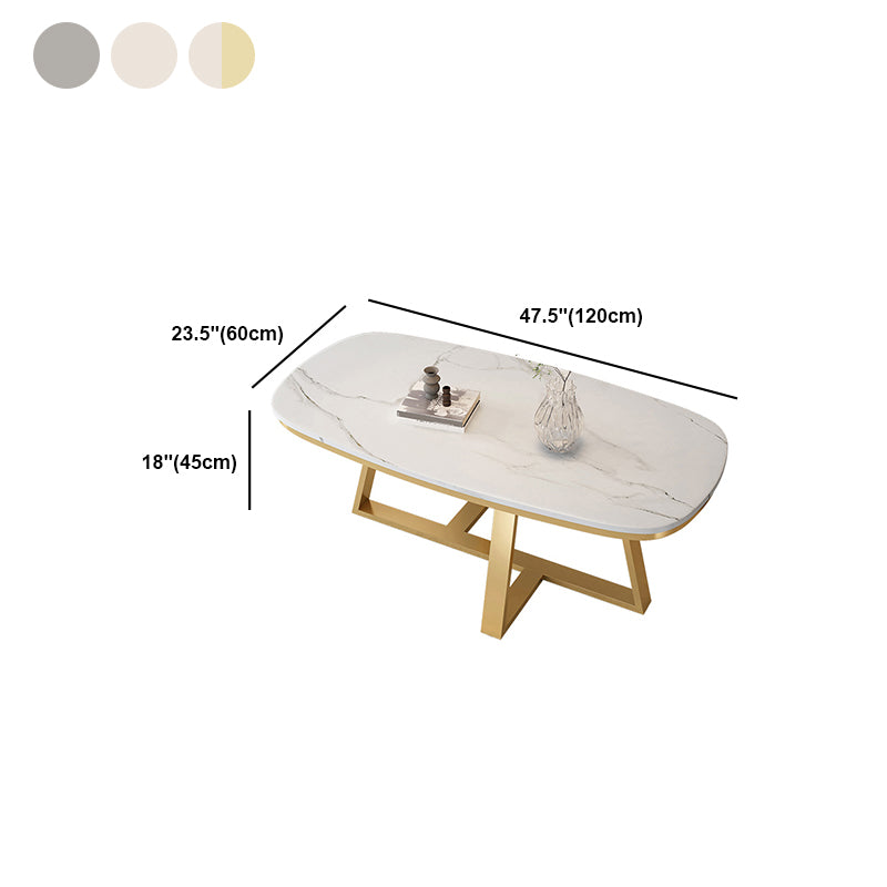 Glam Cross Legs Coffee Table Slate Rectangular Cocktail Table