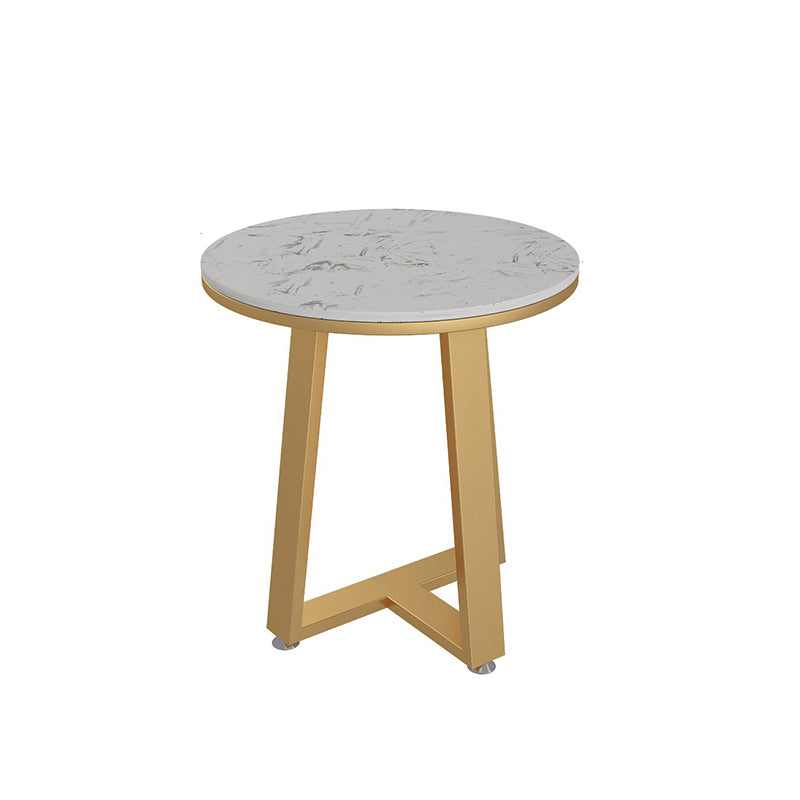 Glam Metal Cross Legs Coffee Table Faux Marble/Slate Oval Coffee Table