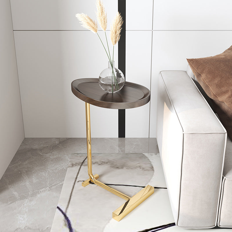 Modern Style Cocktail Table Artificial Wood Table Metal Iron Base Coffee Table