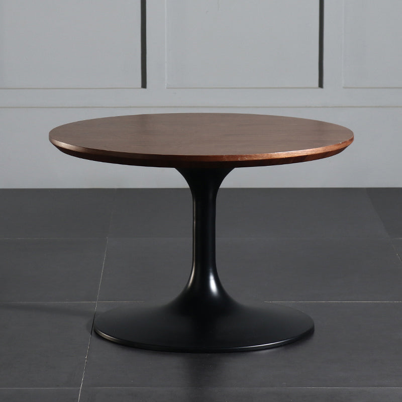 Tulip Metal Square Side Table Wood-based Panel Light Luxury Atmosphere Log Color Pattern