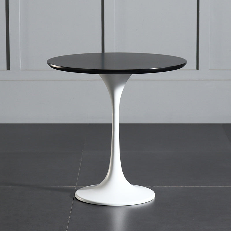 Tulip Metal Square Side Table Wood-based Panel Light Luxury Atmosphere Log Color Pattern