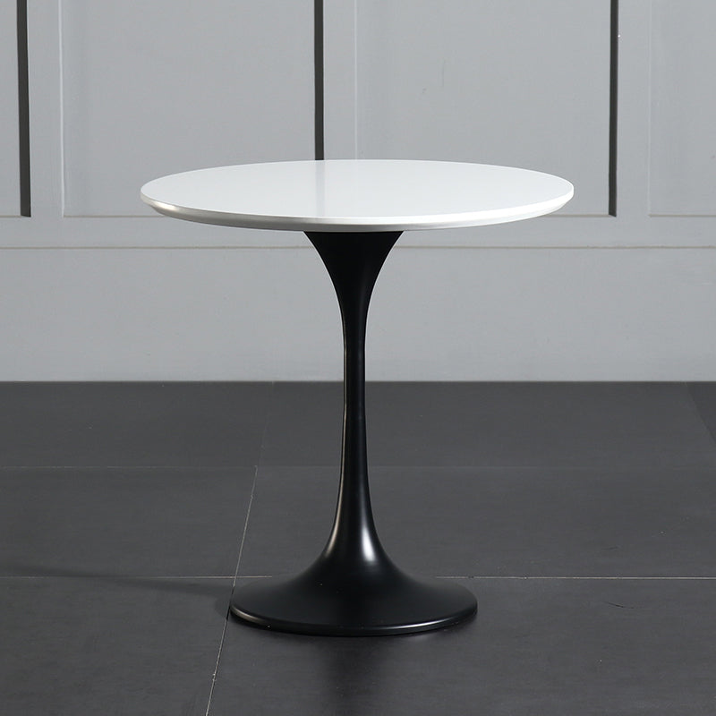 Tulip Metal Square Side Table Wood-based Panel Light Luxury Atmosphere Log Color Pattern