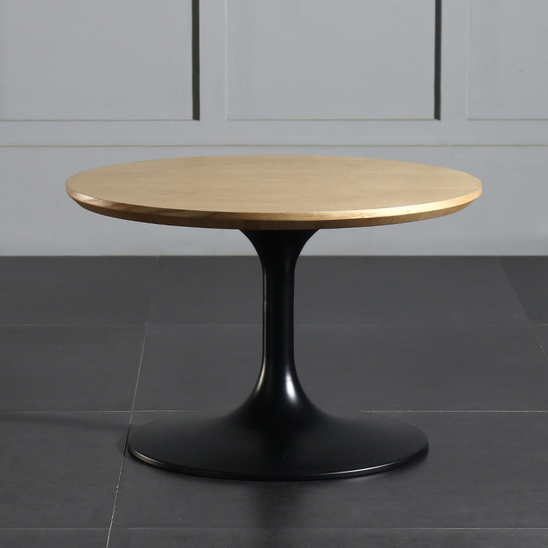 Tulip Metal Square Side Table Wood-based Panel Light Luxury Atmosphere Log Color Pattern