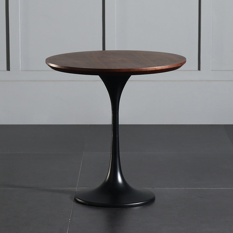 Tulip Metal Square Side Table Wood-based Panel Light Luxury Atmosphere Log Color Pattern