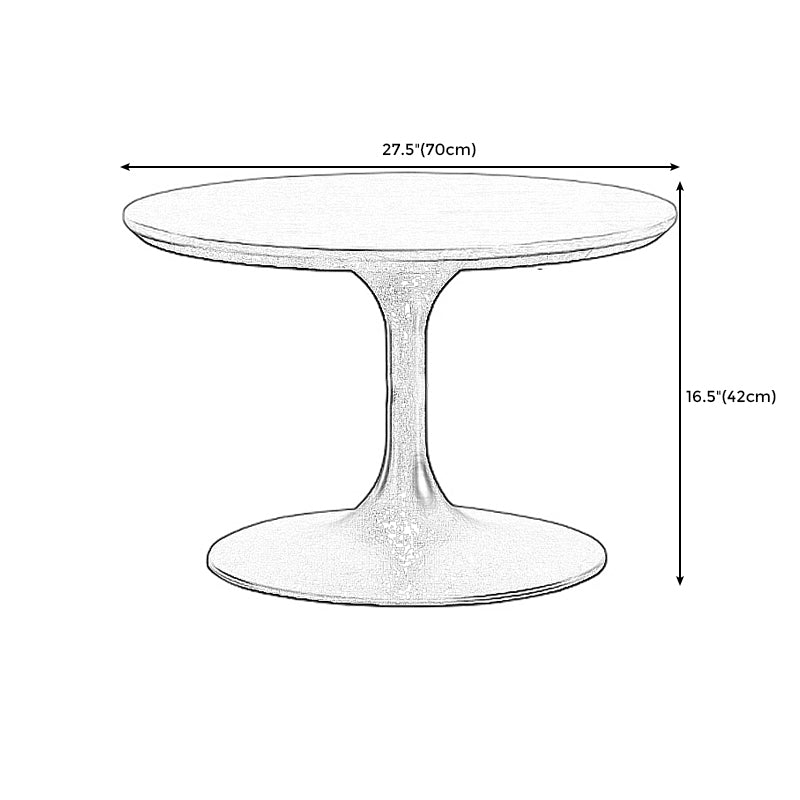 Tulip Metal Square Side Table Wood-based Panel Light Luxury Atmosphere Log Color Pattern