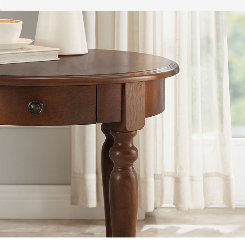 60CM Tall Wood Storage Sled End Table Double Tier Side Table for Bedroom