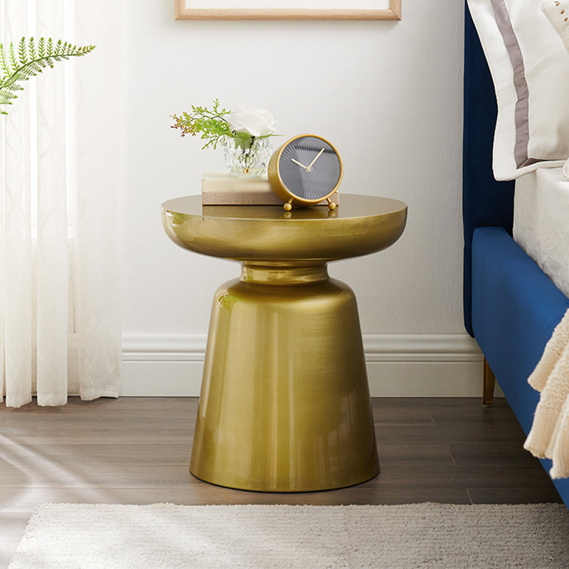 Modern Metal Round Side Table 43/60' Tall Pedestal End Table