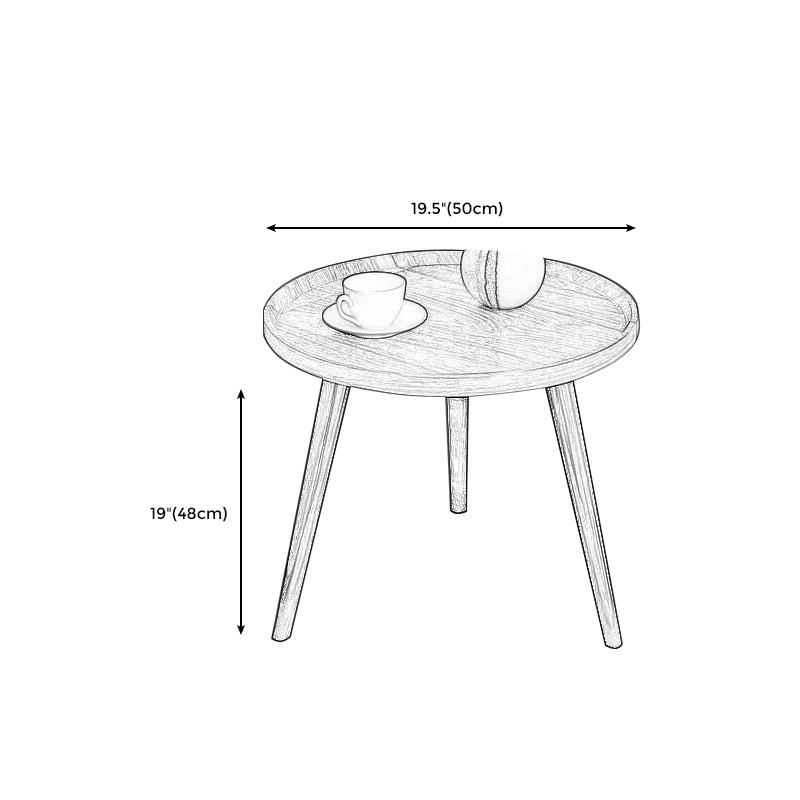 3 Legs Base Design Wood-based Panel Table Metal Base RoundSide Table
