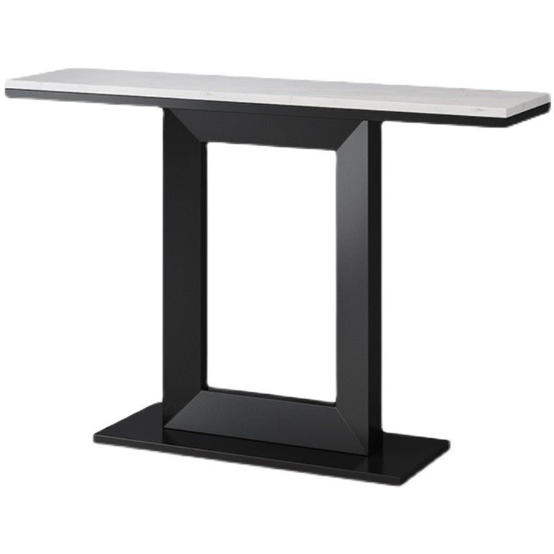 Marble Top Accent Table with Pedestal Base for Hall 31.5" High Console Table