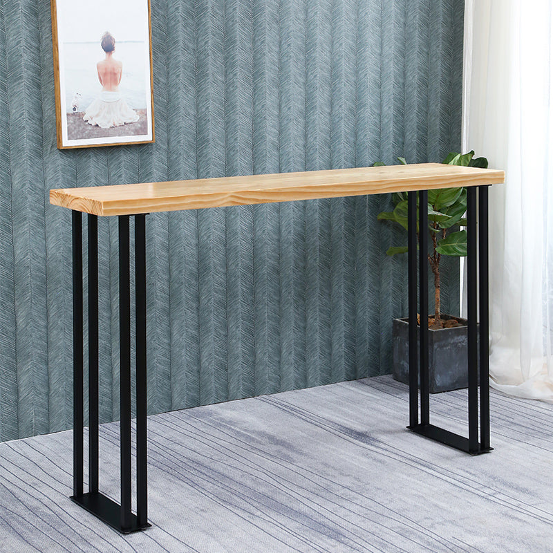Industrial Bar Wine Table Sled Indoor Rectangle Solid Wood Counter Height Table