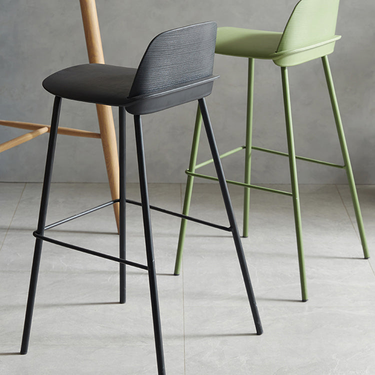Modern Style Bar-stool Plastic Counter Bar Stool with Metal Legs for Home
