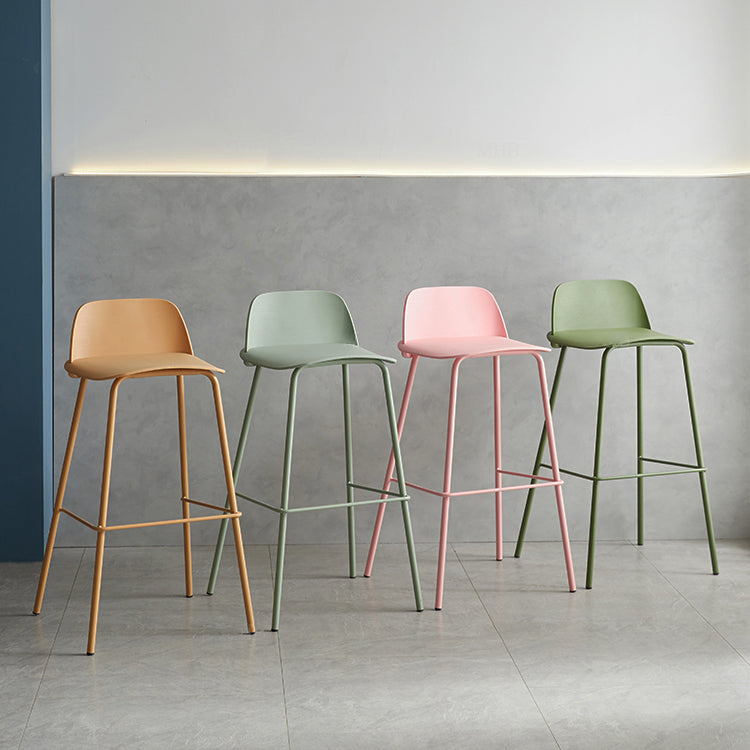 Modern Style Bar-stool Plastic Counter Bar Stool with Metal Legs for Home