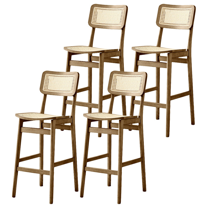 Modern Style Bar-stool Wooden Counter Bar Stool with Wood Legs for Home