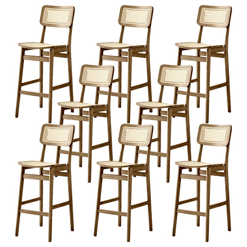 Modern Style Bar-stool Wooden Counter Bar Stool with Wood Legs for Home