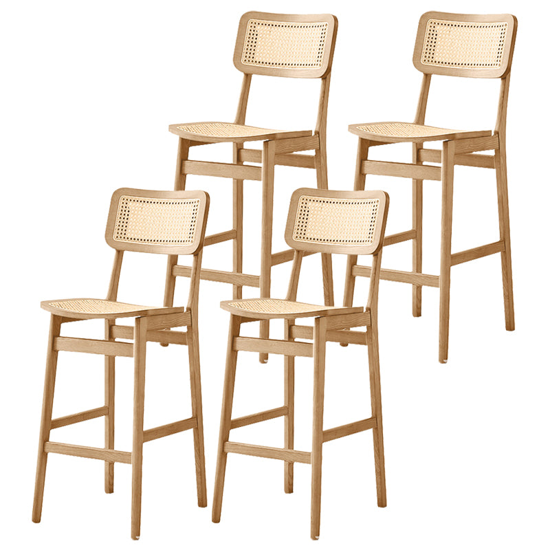 Modern Style Bar-stool Wooden Counter Bar Stool with Wood Legs for Home