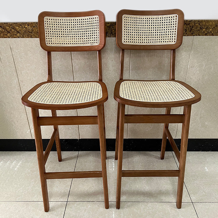 Modern Style Bar-stool Wooden Counter Bar Stool with Wood Legs for Home