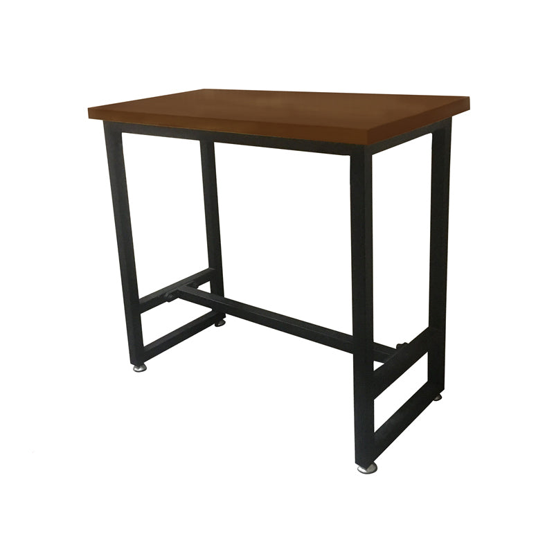 Modern Rectangle Solid Wood Bar Table Set 1/5/9 Pieces Counter Table with Black Stools