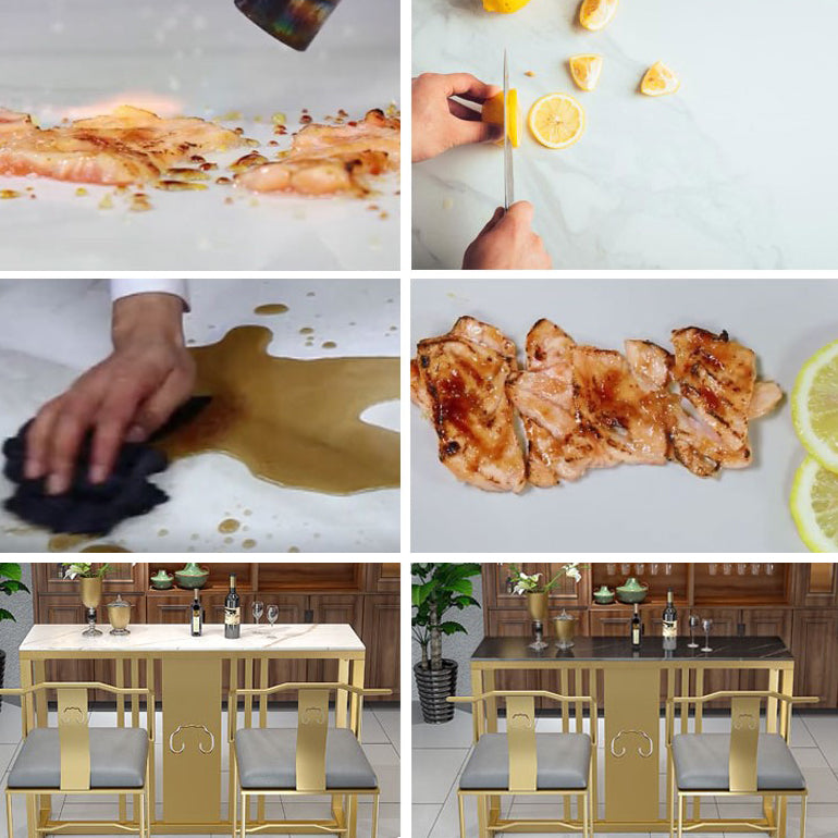 Traditional Luxury Bar Table Set 1/3/5 Pieces Counter Set with Gold Base