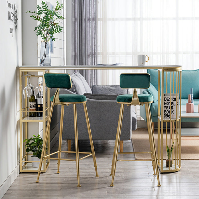 1/2/3 Pieces Marble Bar Table Set Glam Matte Finish Bar Stool and Table Set