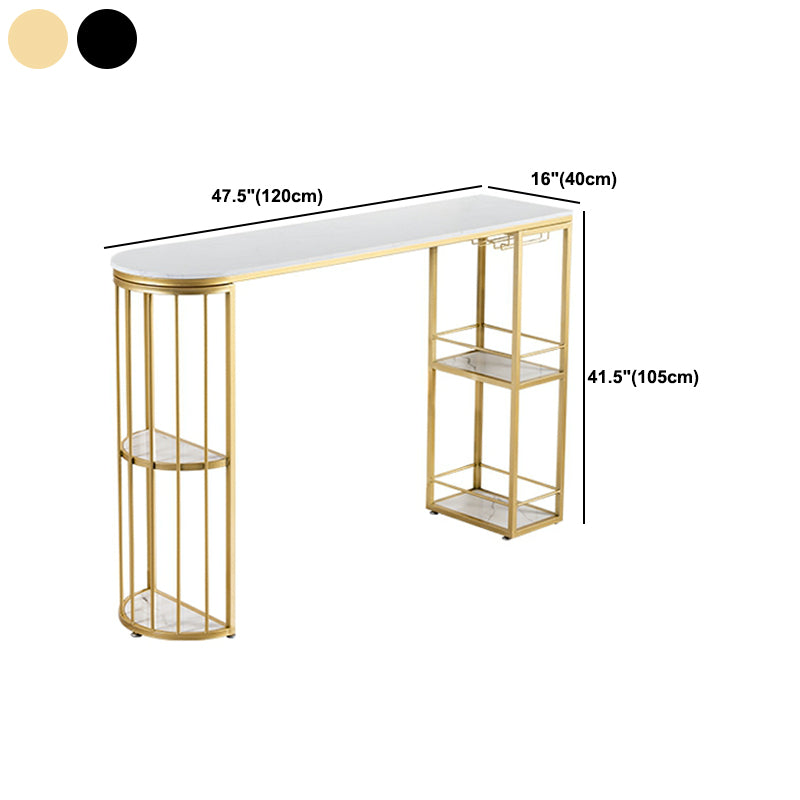 1/2/3 Pieces Marble Bar Table Set Glam Matte Finish Bar Stool and Table Set