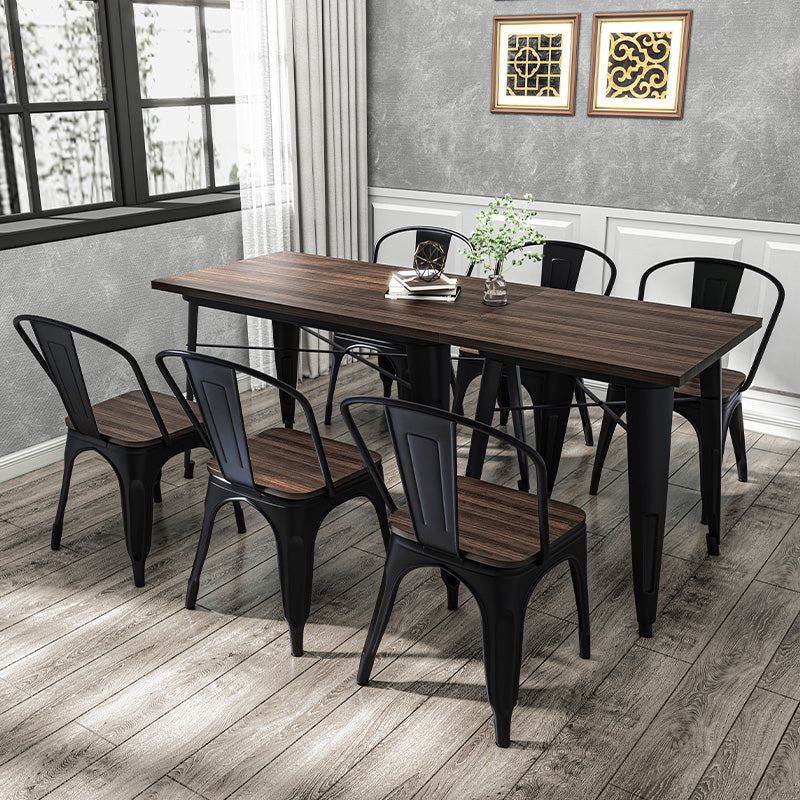 Coffee Shop Dining Table Set 1/2/3/5/7 Pieces Wood and Metal Dinette Set